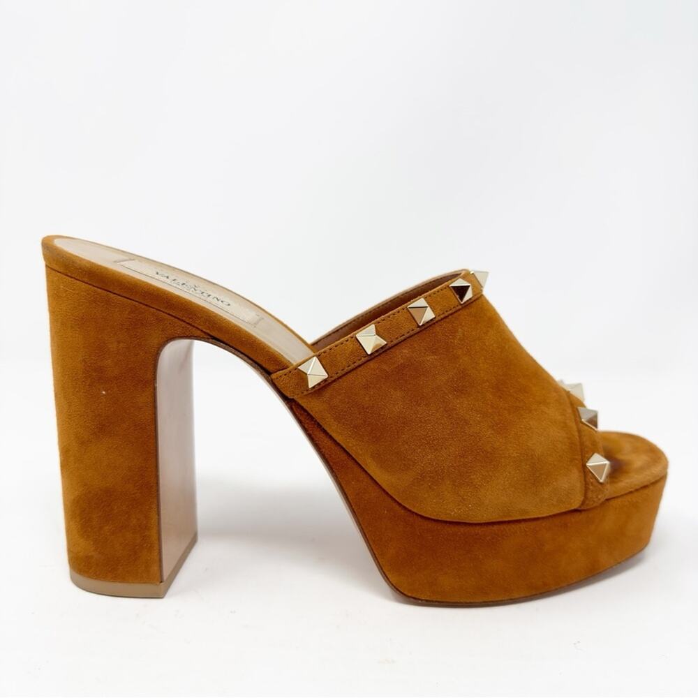 Valentino Rockstud Suede Platform Sandals Womens Size EU 39